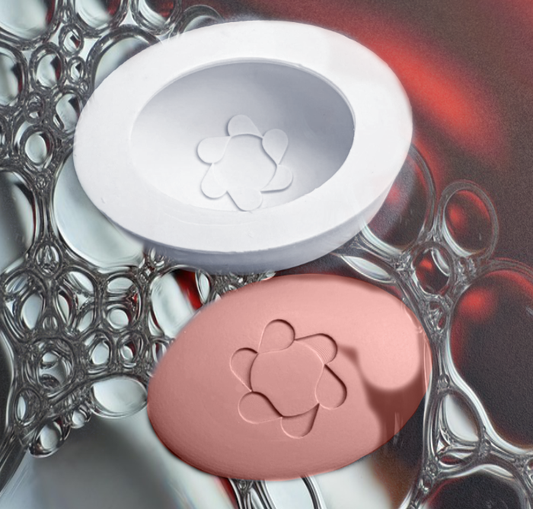 Custom Oval Soap Silicone Mold with Logo – 3”x1” Mold with 12 Cavities for Branding Soap Bars